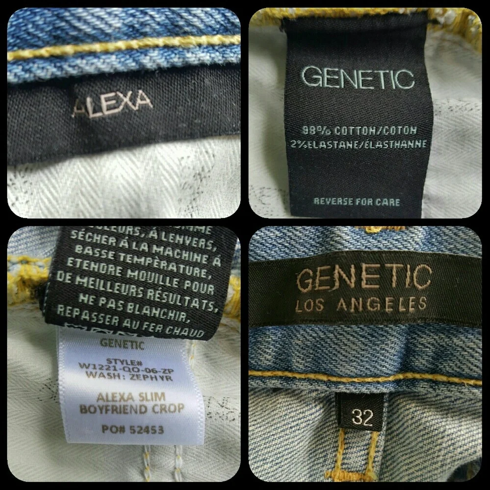 GENETIC denim ALEXA Slim straight leg Boyfriend Jeans ZEPHYR light wash NWT